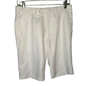 Bugatchi White Flat Front Shorts Size 30 Style # LX62000B425 NWT